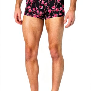 Calvin Klein Mens Trunks Stretch Microfiber Just Rosey Print-0